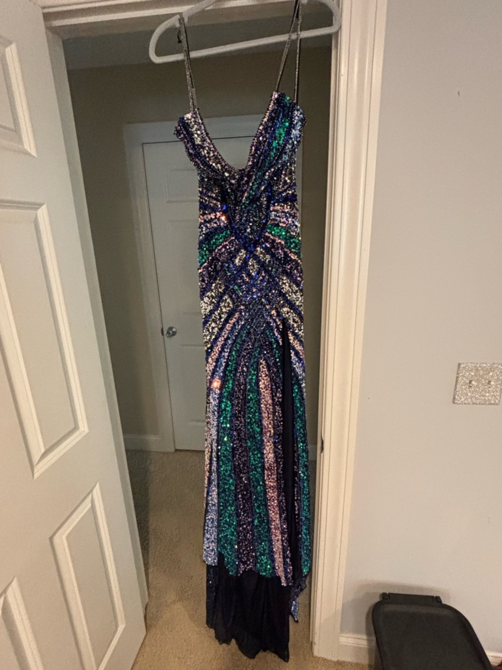 Sequin Strappy Evening Gown